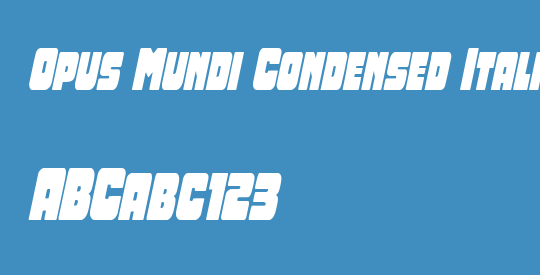 Opus Mundi Condensed Italic