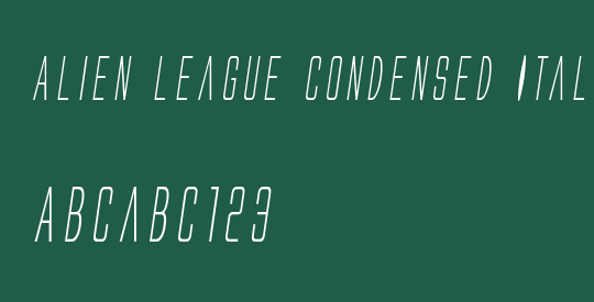 Alien League Condensed Italic