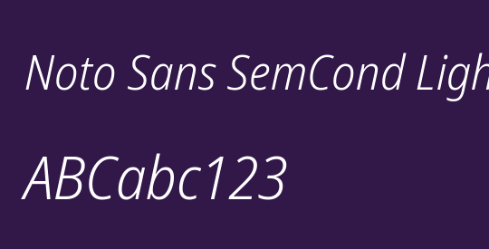 Noto Sans SemCond Light