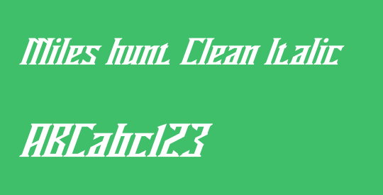 Miles hunt Clean Italic