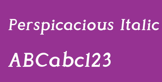 Perspicacious Italic