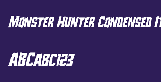 Monster Hunter Condensed Italic