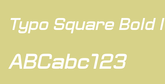 Typo Square Bold Italic Demo