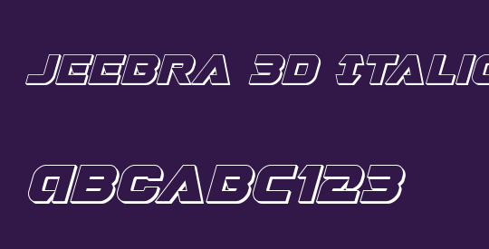 Jeebra 3D Italic