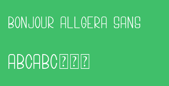 Bonjour Allgera Sans