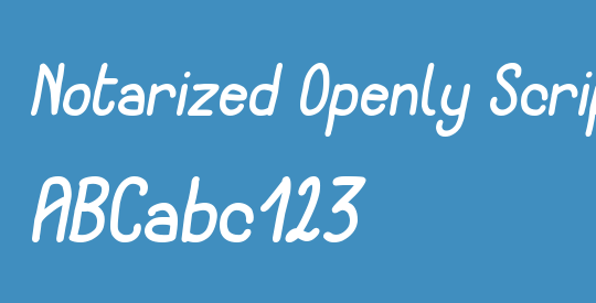 Notarized Openly Script Oblique