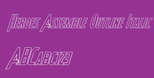 Heroes Assemble Outline Italic