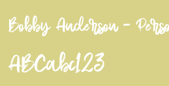 Bobby Anderson - Personal Use