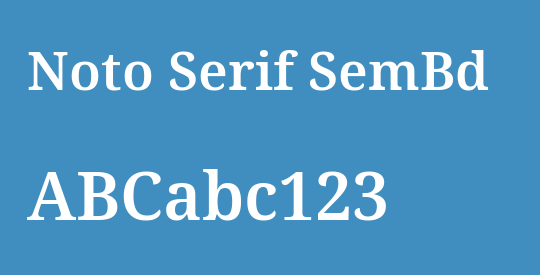 Noto Serif SemBd