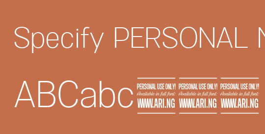 Specify PERSONAL Normal