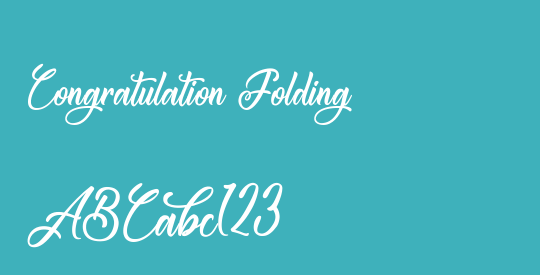 Congratulation Folding
