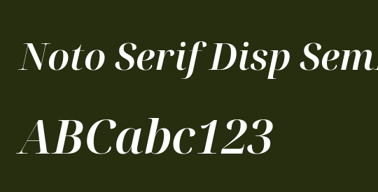 Noto Serif Disp SemBd