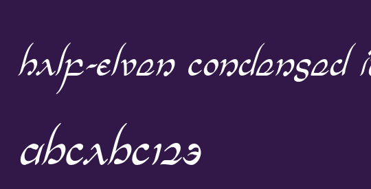 Half-Elven Condensed Italic