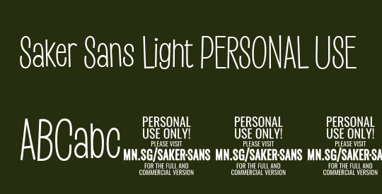 Saker Sans Light PERSONAL USE