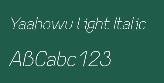 Yaahowu Light Italic