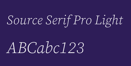 Source Serif Pro Light