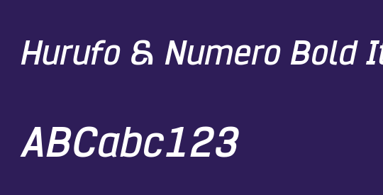 Hurufo & Numero Bold Italic