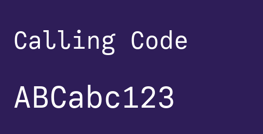 Calling Code