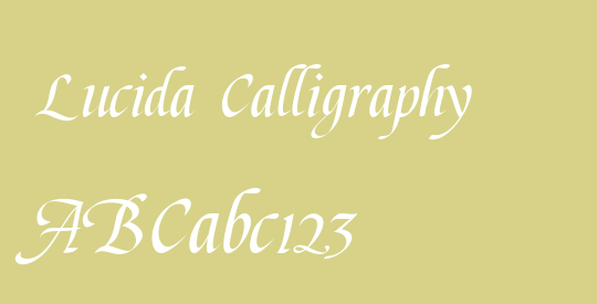 Lucida Calligraphy