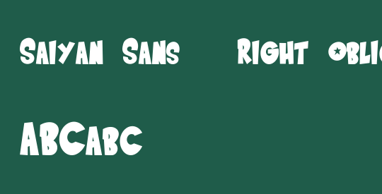 Saiyan Sans - Right Oblique