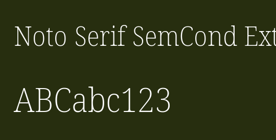 Noto Serif SemCond ExtLt