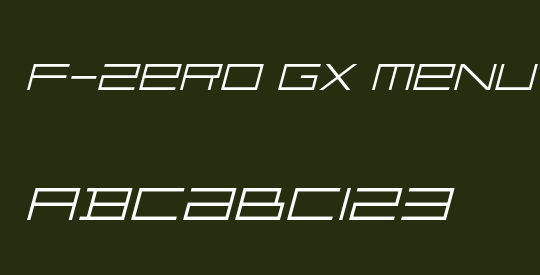 F-Zero GX Menu Font Thin