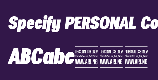 Specify PERSONAL Condensed