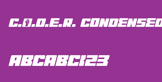C.O.D.E.R. Condensed Italic