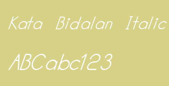 Kata Bidalan Italic Bold