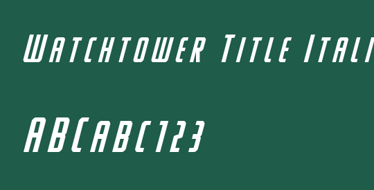 Watchtower Title Italic