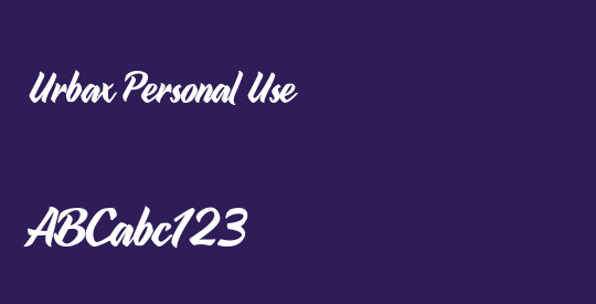 Urbax Personal Use