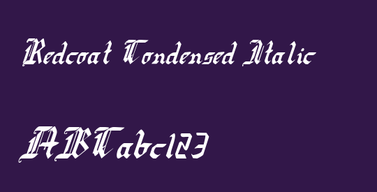 Redcoat Condensed Italic