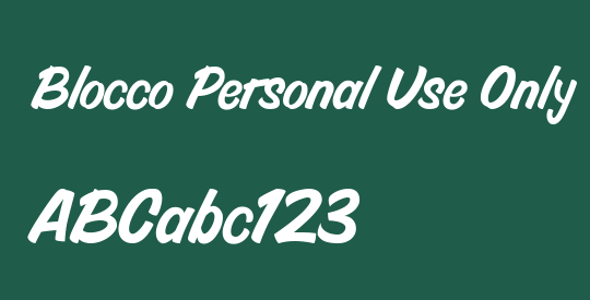 Blocco Personal Use Only