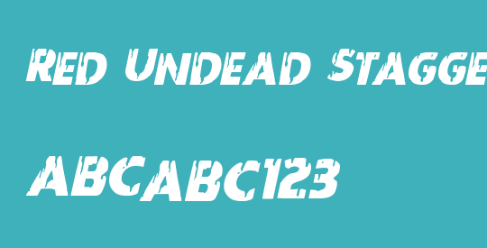Red Undead Staggered Italic