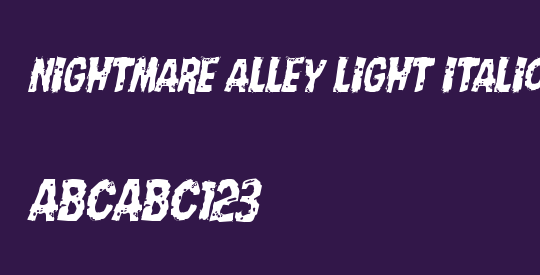 Nightmare Alley Light Italic