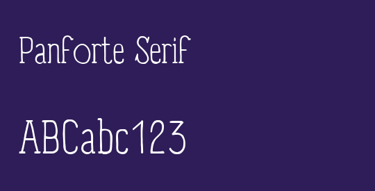Panforte Serif