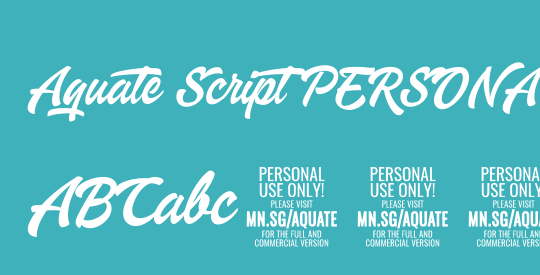 Aquate Script PERSONAL USE ONLY