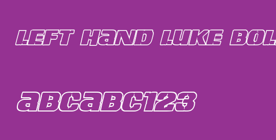 Left Hand Luke Bold Outline Italic