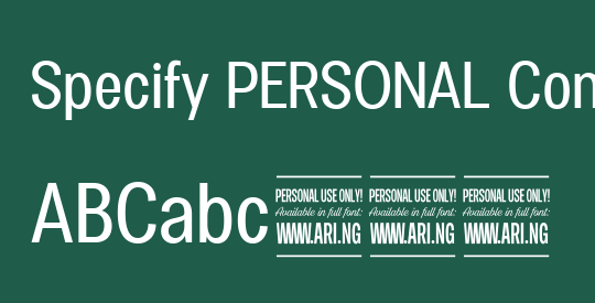 Specify PERSONAL Condensed