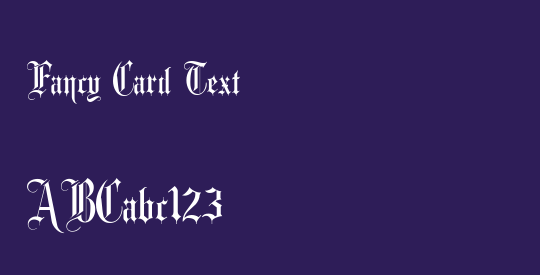 Fancy Card Text