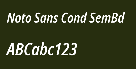 Noto Sans Cond SemBd