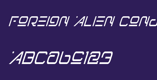 Foreign Alien Condensed Italic