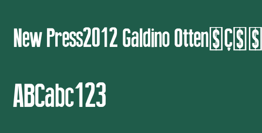New Press2012 Galdino Otten√Ç¬¢ Font Family,36=DGJQT