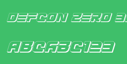 Defcon Zero 3D Italic