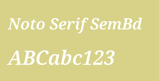 Noto Serif SemBd