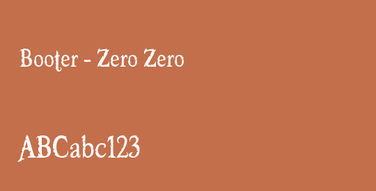Booter - Zero Zero