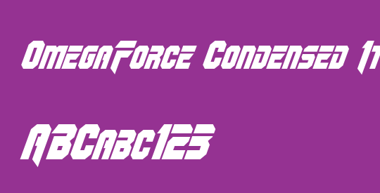 OmegaForce Condensed Italic