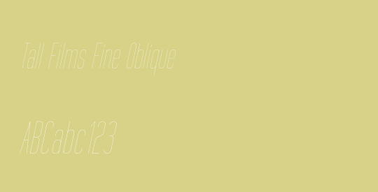 Tall Films Fine Oblique