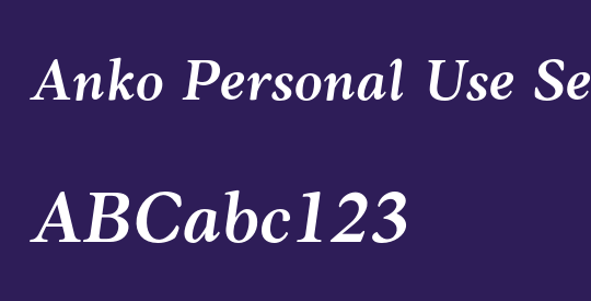 Anko Personal Use SemBd