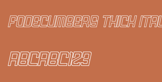 FODECUMBERS THICK ITALIC HOLOW